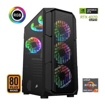 Xaser XSR639 Harici GeForce RTX 4070 Super AMD Ryzen 7 5700X 32 GB Ram 512 GB SSD Tower FreeDos Masaüstü Bilgisayar