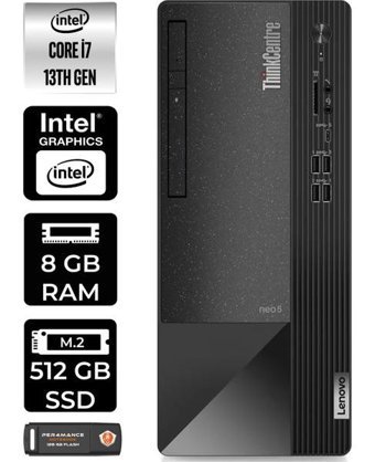 Lenovo Thinkcentre Neo 50T 12JD0008TRP302 Harici GeForce RTX 3060 Ti Intel Core i7 13700 8 GB Ram 512 GB SSD Tower FreeDos Masaüstü Bilgisayar + PER4 BELLEK