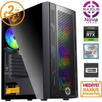 Raxius Nova G1 İ7 3060-17FF12 Harici GeForce RTX 3060 Intel Core i7 11700F 16 GB Ram 1 TB SSD Tower Windows 11 Pro Masaüstü Bilgisayar