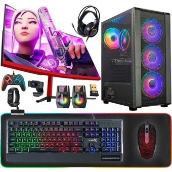 Turbox TX4895 Harici Radeon RX 560 AMD Ryzen 5 5500 16 GB Ram 512 GB SSD Tower FreeDos 23.6 inç Monitörlü Masaüstü Bilgisayar