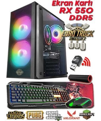 Warbox BARETTA MİX Harici Radeon RX 550 Intel Core i5 3470 16 GB Ram 250 GB HDD + 128 GB SSD Tower FreeDos Masaüstü Bilgisayar