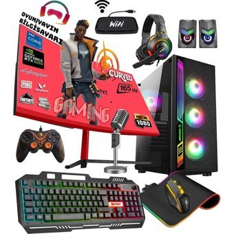 Noder GF11 Harici GeForce GTX 1660 Intel Core i7 12700F 32 GB Ram 512 GB SSD Tower FreeDos 24 inç Monitörlü Masaüstü Bilgisayar