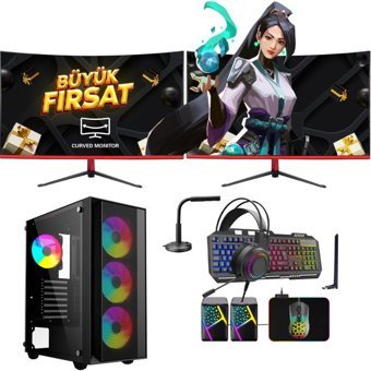 Ramtech RG530-1050 EKSTRA Harici Radeon RX 550 Intel Core i5 3470 16 GB Ram 480 GB SSD Tower FreeDos 23.6 inç Monitörlü Masaüstü Bilgisayar