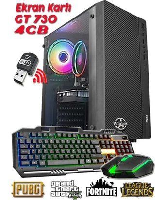 Warbox JETT MİX Harici GeForce GT 730 Intel Core i5 2400 8 GB Ram 250 GB HDD + 128 GB SSD Tower FreeDos Masaüstü Bilgisayar