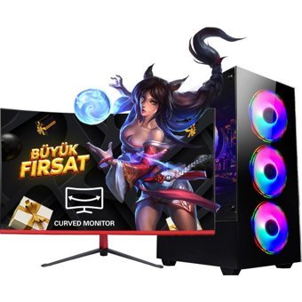 Ramtech RG540-1020 Harici Radeon RX 550 Intel Core i5 4570 16 GB Ram 480 GB SSD Tower FreeDos 23.6 inç Monitörlü Masaüstü Bilgisayar