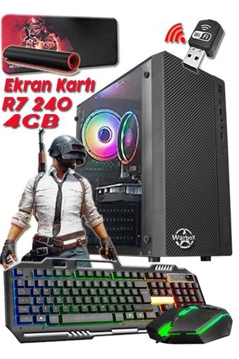 Warbox PUBG MİX Harici Radeon R7 240 Intel Core i5 2400 8 GB Ram 250 GB HDD + 128 GB SSD Tower FreeDos Masaüstü Bilgisayar