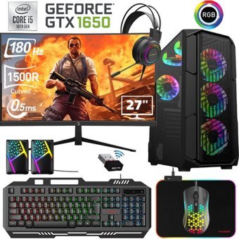 Xaser XSR464 Harici GeForce GTX 1650 Intel Core i5 10400F 16 GB Ram 256 GB SSD Tower FreeDos 27 inç Monitörlü Masaüstü Bilgisayar
