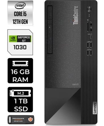 Lenovo Thinkcentre Neo 50T 11SE00MJTXP413 Harici GeForce RTX 3060 Ti Intel Core i5 12400 16 GB Ram 1 TB SSD Tower Windows 11 Pro Masaüstü Bilgisayar + PER4 BELLEK
