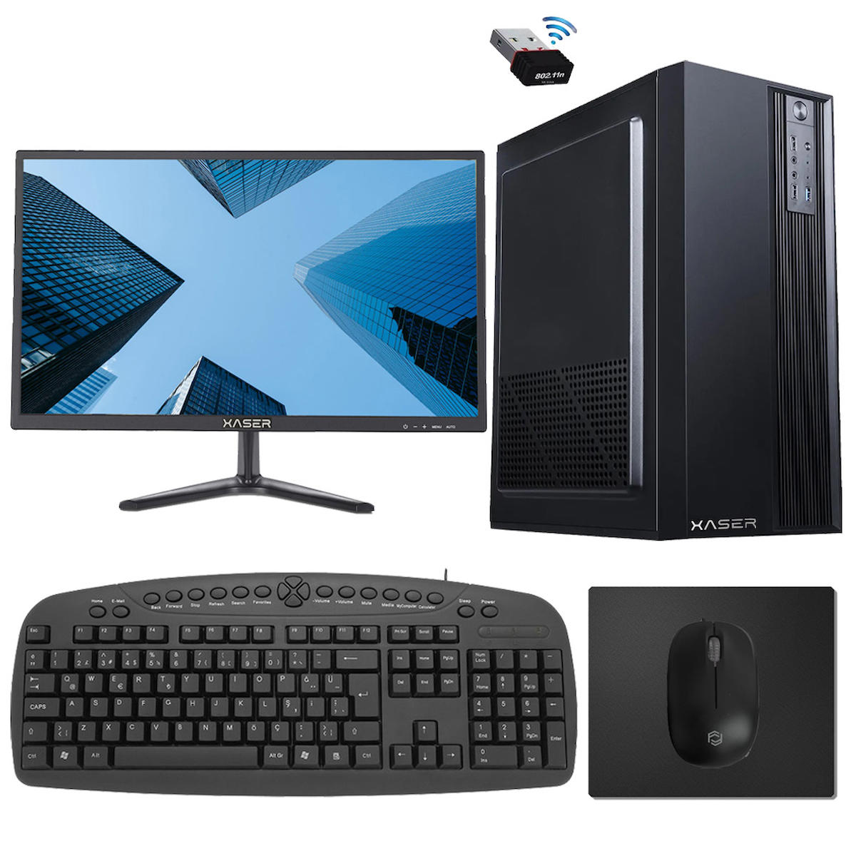 Xaser XSR102 Dahili Intel HD Graphics Intel Core i3 530 8 GB Ram DDR3 128 GB SSD Tower FreeDos Masaüstü Bilgisayar