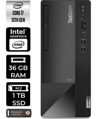 Lenovo Thinkcentre Neo 50T 12JD0008TRP333 Harici GeForce RTX 3060 Ti Intel Core i7 13700 36 GB Ram 1 TB SSD Tower FreeDos Masaüstü Bilgisayar + PER4 BELLEK