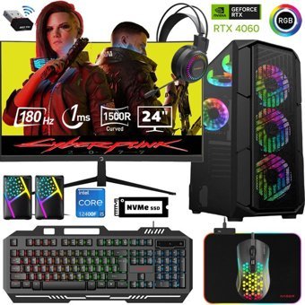 Xaser XSR510 Harici GeForce RTX 4060 Intel Core i5 12400F 16 GB Ram 512 GB SSD Tower FreeDos 24 inç Monitörlü Masaüstü Bilgisayar
