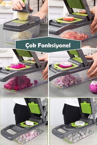 Tilbe Home Hazneli Çelik 8 Parça Çok Fonksiyonlu Rende Seti