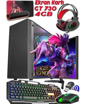Warbox LOL Pro Harici GeForce GT 730 Intel Core i5 2400 8 GB Ram 256 GB SSD Tower FreeDos 19.5 inç Monitörlü Masaüstü Bilgisayar