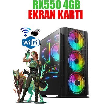 Dmc N34X Harici Radeon RX 550 AMD Ryzen 5 4500 16 GB Ram 500 GB HDD + 256 GB SSD Tower FreeDos Masaüstü Bilgisayar