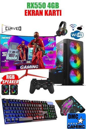 Dmc N10X Harici Radeon RX 550 Intel Core i7 860 16 GB Ram 500 GB HDD + 256 GB SSD Tower FreeDos 24 inç Monitörlü Masaüstü Bilgisayar