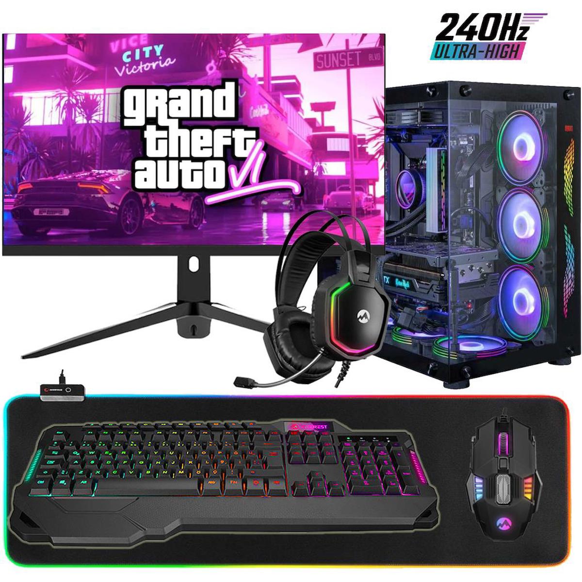Zeiron Mirage X41 Harici GeForce RTX 4090 Intel Core i9 14900KF 64 GB Ram 1 TB SSD Tower FreeDos 24 inç Monitörlü Masaüstü Bilgisayar