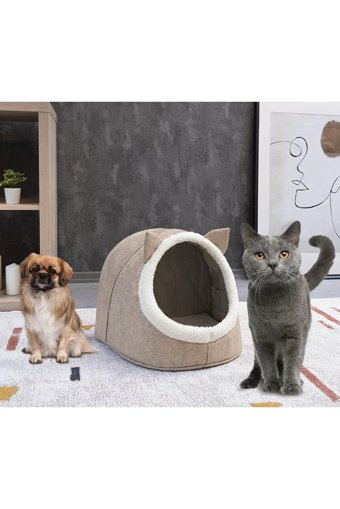 Alas Yuvarlak İç Mekan Kedi Evi Gri