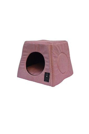 Panda Üç Fonksiyonlu Kare İç Mekan Kedi Evi Pembe
