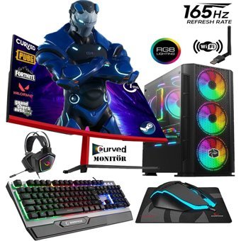 Zeiron SP44 Harici Radeon RX 550 Intel Core i5 10400F 16 GB Ram DDR4 1 TB SSD Tower FreeDos 23.8 inç Monitörlü Masaüstü Bilgisayar