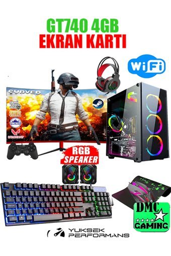 Dmc X41 Harici GeForce GT 740 Intel Core i7 860 16 GB Ram 500 GB HDD + 256 GB SSD Tower FreeDos 24 inç Monitörlü Masaüstü Bilgisayar