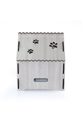Vigo Wood Üçgen İç Mekan Kedi Evi Gri