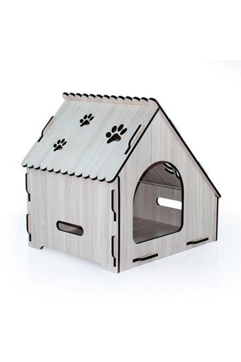 Vigo Wood Üçgen İç Mekan Kedi Evi Gri
