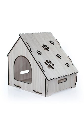 Vigo Wood Üçgen İç Mekan Kedi Evi Gri