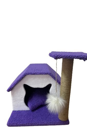 Tiger Pets Ponponlu Kare İç Mekan Kedi Evi Pembe