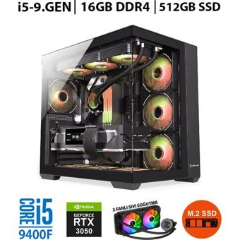 Zeiron ZERO RTX55 Harici GeForce RTX 3050 Intel Core i5 9400F 16 GB Ram 512 GB SSD Tower FreeDos Masaüstü Bilgisayar