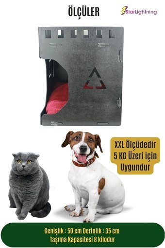 Starlightning Küp Kare İç Mekan Kedi Evi Gri