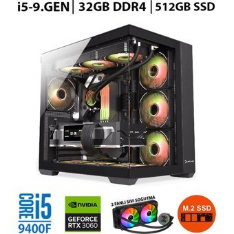 Zeiron ZERO RTX25 Harici GeForce RTX 3060 Intel Core i5 9400F 32 GB Ram 512 GB SSD Tower FreeDos Masaüstü Bilgisayar