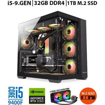 Zeiron ZERO RTX20 Harici GeForce RTX 3060 Intel Core i5 9400F 32 GB Ram 1 TB SSD Tower FreeDos Masaüstü Bilgisayar