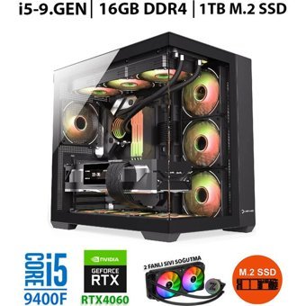Zeiron ZERO RTX70 Harici GeForce RTX 4060 Intel Core i5 9400F 16 GB Ram 1 TB SSD Tower FreeDos Masaüstü Bilgisayar