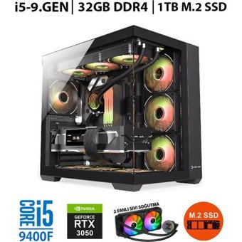 Zeiron ZERO RTX60 Harici GeForce RTX 3050 Intel Core i5 9400F 32 GB Ram 1 TB SSD Tower FreeDos Masaüstü Bilgisayar