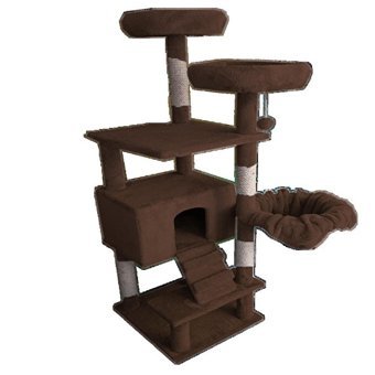 Lly LLY-15 Kare İç Mekan Kedi Evi Koyu Kahverengi