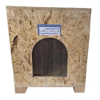 Melada 40x37x34 cm Kare Su Geçirmez Dış Mekan Kedi Evi Ahşap Rengi