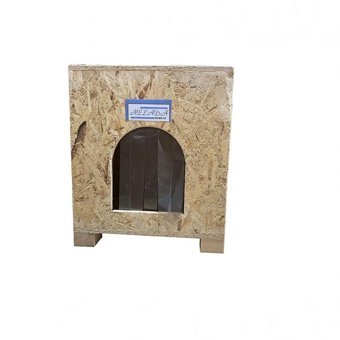 Melada 40x37x34 cm Kare Su Geçirmez Dış Mekan Kedi Evi Ahşap Rengi