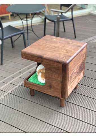Woodbirds Kare Su Geçirmez İç Mekan Kedi Evi Kahverengi