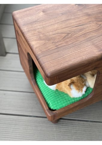 Woodbirds Kare Su Geçirmez İç Mekan Kedi Evi Kahverengi
