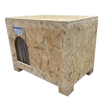 Melada 53x41x35 cm Dikdörtgen Su Geçirmez Dış Mekan Kedi Evi Ahşap Rengi + Minderli