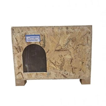 Melada 53x41x35 cm Dikdörtgen Su Geçirmez Dış Mekan Kedi Evi Ahşap Rengi + Minderli
