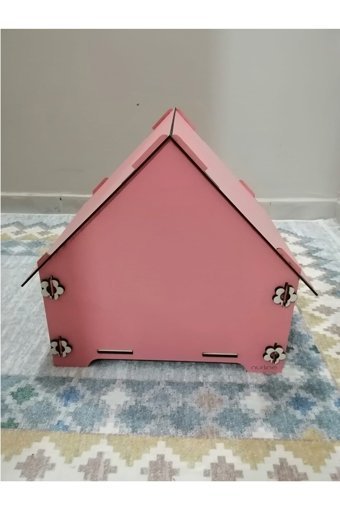 Nurline Kare Dış Mekan Kedi Evi Pembe