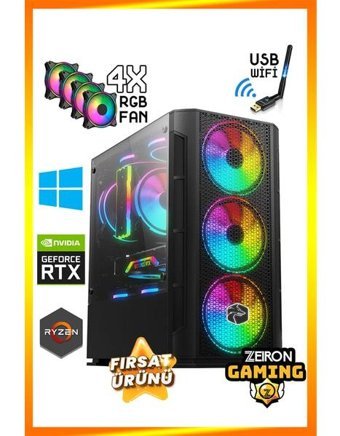 Zeiron STELLA X50 Harici GeForce RTX 3050 AMD Ryzen 5 5500 32 GB Ram DDR4 1 TB SSD Tower FreeDos Masaüstü Bilgisayar