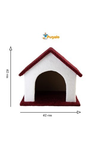 Pugalo Catnipli Kare İç Mekan Kedi Evi Beyaz-Sarı