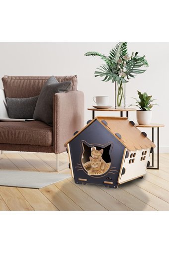 Patihomes Kare İç Mekan Kedi Evi Çok Renkli