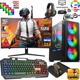 Zeiron RTX50 Harici GeForce RTX 3050 Intel Core i5 12400F 16 GB Ram 1 TB SSD Tower FreeDos 24 inç Monitörlü Masaüstü Bilgisayar