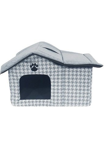 Lepus 60x35x40 cm Dikdörtgen İç Mekan Kedi Evi Mavi