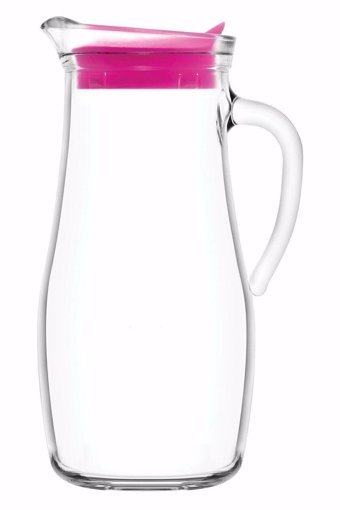 Lav Plastik Kapaklı Cam Gövdeli Sürahi 1 lt