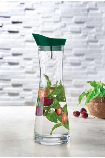 Leggno Plastik Kapaklı Cam Gövdeli Sürahi 1 lt