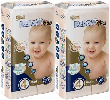 Pedo Plus 4 Numara Bantlı Bebek Bezi 60'lı